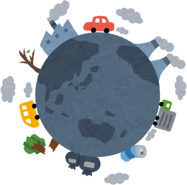 Illustration of a Polluted Earth with Industrial Emissions